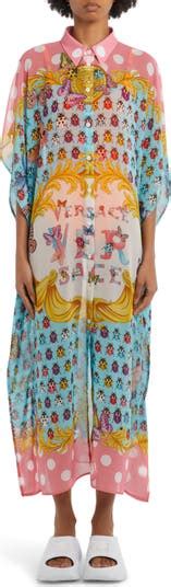 Versace La Vacanza Mixed Print Caftan Cover